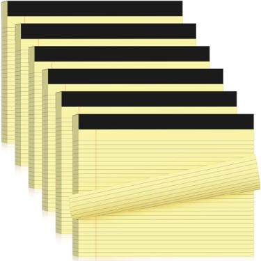 Imagem de Jetec 6 peças de blocos legais para paisagem, bloco de 50 folhas pautado para faculdade, cores sortidas, blocos de escrita de 28 x 24 cm, caderno horizontal para trabalho, escola, escritório,