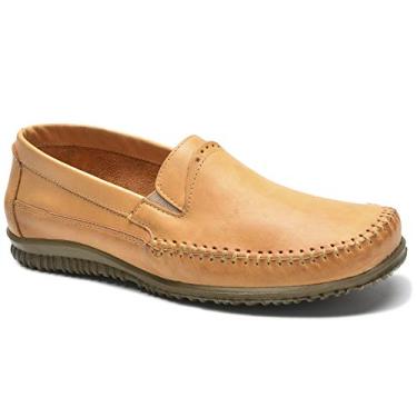 Imagem de Sapatilha Masculina Mocassim Drive Leve Couro Macio (Caramelo, BR, Adulto, Numérico, 41)