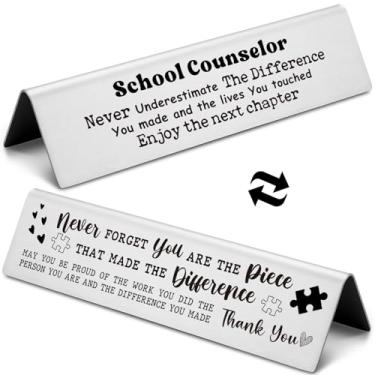 Imagem de Placa de identificação engraçada de escritório para conselheiro escolar, presente de agradecimento de aniversário, Natal, agradecimento, presente para conselheiro, novidade, decoração, placa, prenda,