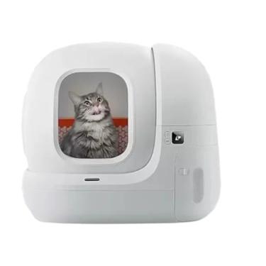 Imagem de Caixa de areia automática para gatos elétrica totalmente fechada produtos para gatos evita respingos externos Areia Gato Fechada(SET-D)