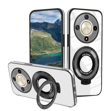 Imagem de Capa compatível com Honor Magic 6 Lite com suporte magnético, capas de telefone Honor Magic 6 Lite silicone transparente para montagem de carro acessórios Funda à prova de choque capa protetora