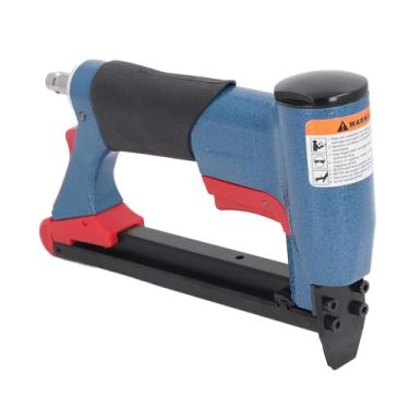 Imagem de Grampeador Pneumático Com Alça de PVC FS8016 Com Aço Reforçado e Interruptor de Segurança 140 Pregos de 1/4 pol. a 5/8 pol. para Estofados de Madeira e Projetos de Bricolage