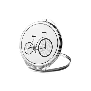 Imagem de SpreadPassion Espelho compacto de vetor de bicicleta, espelho fotográfico vetorial de bicicleta, espelho de maquiagem de viagem pequeno espelho portátil, espelho de bolso portátil, ideia de