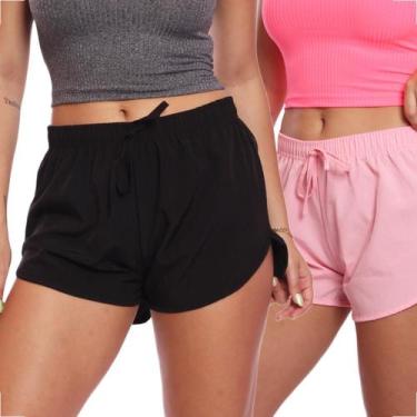 Imagem de Kit 2 Shorts Feminino Tactel Moda Praia Piscina Verão Adulto - MC Digi