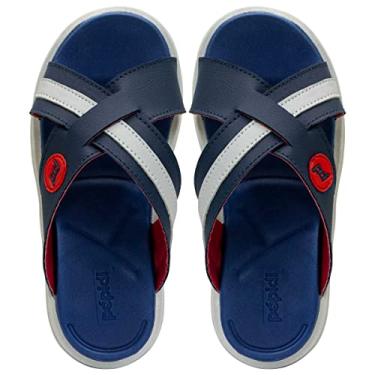 Imagem de Chinelo Slide Masculino Tira Cruzada Confort Nº 24 Ao 33 Infantil Casual 13.02 (Azul Marinho, BR, Criança de 4 a 8 anos, Numérico, 27)
