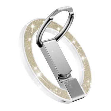 Imagem de AILKIN Suporte magnético de anel de telefone para a parte de trás do telefone, MagSafe Grip & Stand, suporte magnético para iPhone, suporte magnético seguro para iPhone 17/16/15/14/13/12, MagSafe Ring
