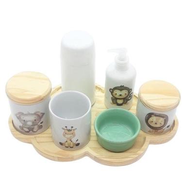 Imagem de Kit higiene bebê Safari 7 pçs Bdj Nuvem pinus Molh Red VD - Antilope D