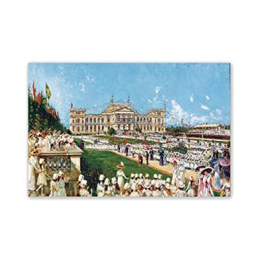 Imagem de JZSDGB Impressão de pinturas famosas de Agustí Salinas Teruel em tela (festa escolar), pôsteres e impressões de arte abstrata. Reprodução em tela de arte de parede para decoração de casa, imagem 90 x