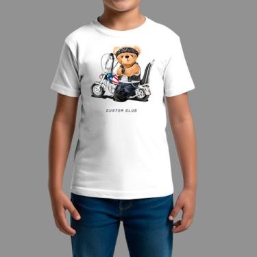 Imagem de Camisetas Infatil Básica Casual Estilosa Manga Curta Gola Redonda Urso