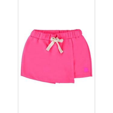 Imagem de Short-Saia Básico Infantil em Moletom Up Baby, Rosa pink neon, 12