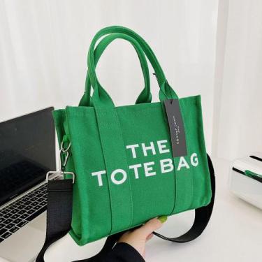 Imagem de Bolsa Tote de Lona com Alças de Ombro - Grande Capacidade - Cores Sóli