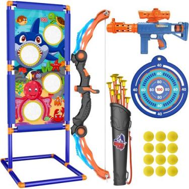 Imagem de Conjunto de Arco e Flecha KKONES Kids 2 em 1 - Para Brincadeiras de Ti