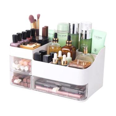 Imagem de Organizador de Maquiagem Acrílico Branco com 3 Gavetas - Para Penteade