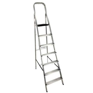 Imagem de Escada Doméstica 7 Degraus em Alumínio Até 120 KG EVE1027 EVALD