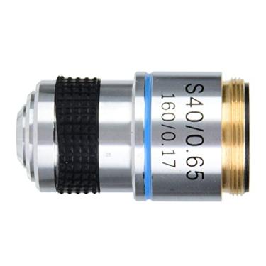 Imagem de Lente Objetiva Acromática para Microscópio Biológico 40X 185, Revestimento Em Liga de Alumínio Estável 37,8 Mm, Fácil de Usar