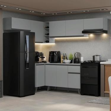 Imagem de Armário de Cozinha Completa de Canto 405cm Cinza Nice Madesa 02
