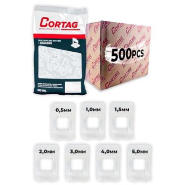 Imagem de Espaçador Nivelador Tradicional C/500 Peças Cortag Para Porcelanato Piso Azulejo Cerâmica Profissional - (5MM)