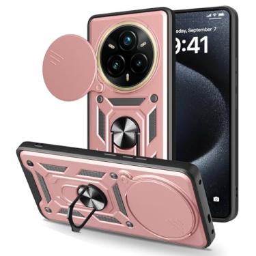 Imagem de Capa compatível com Realme 14 Pro+ 5G, com capa de lente de câmera deslizante compatível com Realme 14 Pro+ 5G RMX5051 RMX5050 capa rosa