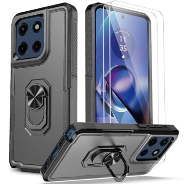 Imagem de FollmeAir Capa para Motorola Moto G Stylus 5G 2025 com protetor de tela, resistente à prova de choque, camada dupla, proteção de nível militar, à prova de quedas, suporte (preta, Moto G Stylus 5G 2025