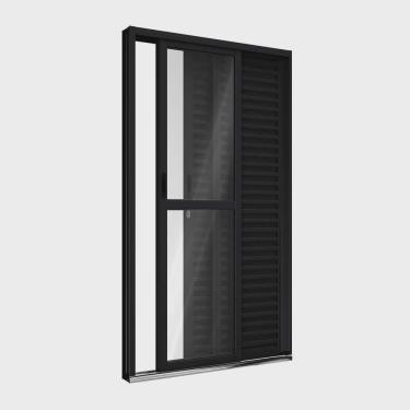 Imagem de Porta Balcão de Aluminio 3 Folhas 213x120 Riobras Aluminio