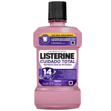 Imagem de Listerine Cuidado Total 14 Benefícios em 1 Enxaguante Bucal sem Álcool 500ml