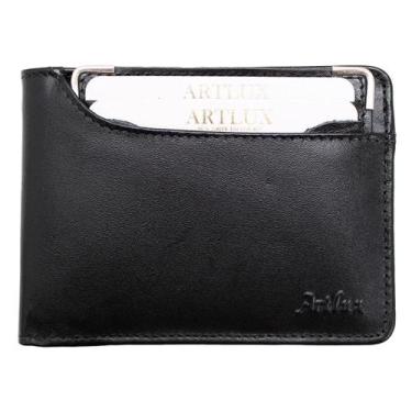 Imagem de Carteira Couro Masculina Artlux 055, Preto