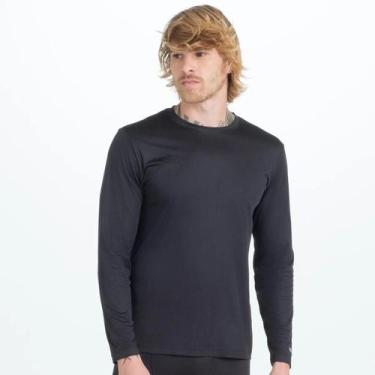 Imagem de Camisa Ml Masculina Umbro Basic Uv, M, Preto, Masculino