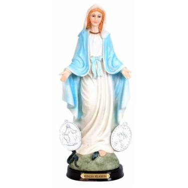 Imagem de Medalha milagrosa imagem religiosa resina feito a mão 14cm - Zona Livr
