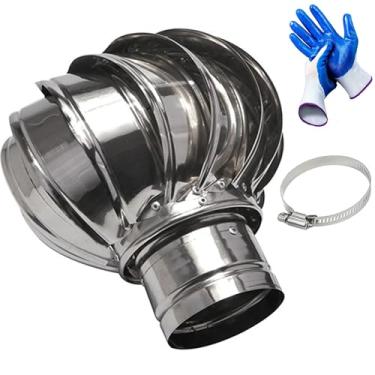 Imagem de Ventilador de telhado com tampa de ventilação, tampa de ventilação de parede, aço inoxidável 304, exaustor de saída de ventilação de ar de parede, vento interno, saídas de ar de turbinas eólicas, kit