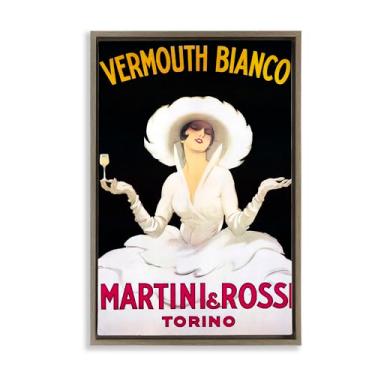 Imagem de Stupell Industries Vermute Vintage Lady Advertisement Brown Framed Floater Canvas Wall Art, design por Marcus Jules, 17 x 25