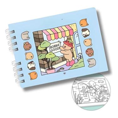 Imagem de Livro De Colorir Bobbie Goods Capa Dura Diversos Desenhos Azul - Drop 