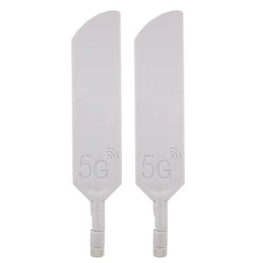 Imagem de Antena externa Banyanxin 100% original 40dbi 5G 4G LTE WI-FI Omni SMA TS9 para roteador modem 2 peças (branco SMA macho)