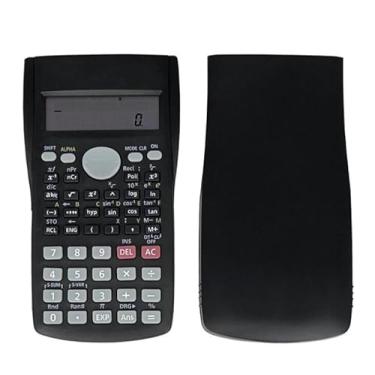 Imagem de Calculadora Científica 240 Funções, Display 2 Linhas, Preta, com Capa Protetora