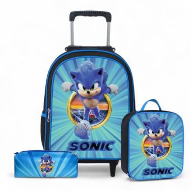 Imagem de Mochila Infantil Masculino Rodinha+Lancheira Térmica+ Estojo - RDM