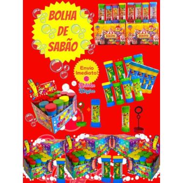 Imagem de 50 Bolha de Sabão Bolinha com Liquido P/ Personalizar Colorido Kit Fes
