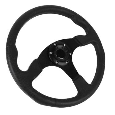 Imagem de 14 in Universal Racing Wheel Com Couro PU, Estrutura de Alumínio Compatível Com a Maioria Dos Veículos que Corriam Carros Ideais para Modificação Automotiva (Preto)