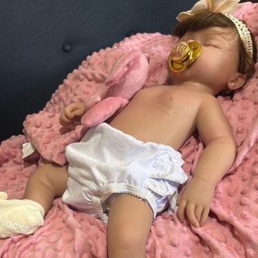 Imagem de Bebê Reborn Silicone Sólido Menina Dormindo