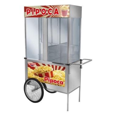 Imagem de Carrinho De Pipoca Cefaz Luxo Em Inox Rodas De Bicicleta L21rb