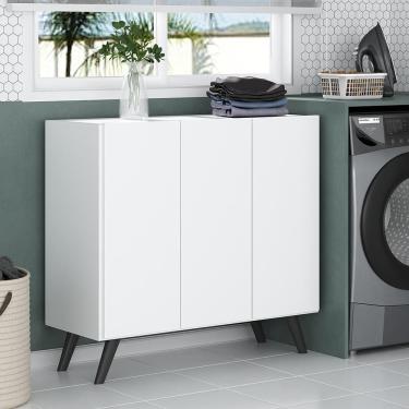 Imagem de Armário Lavanderia 90cm Mp5033 Branco/Preto