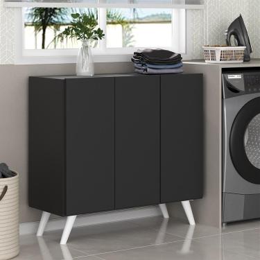 Imagem de Armário Lavanderia 90cm Mp5033 Preto/Branco