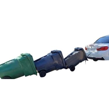 Imagem de TrashTrainer Alça de carrinho para carrinho com gancho e parafusos livres - tiras de transporte de lata de lixo - transportador de lata de lixo - Fixa-se a carros, quadriciclos, cortador de grama
