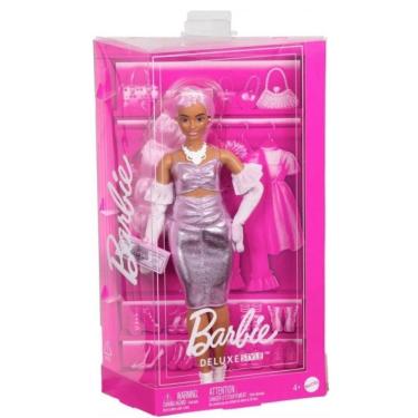 Imagem de Barbie Deluxe Cabelo Rosa E Vestido Brilhante Hyv25