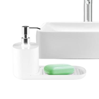 Imagem de Dispensador De Para Banheiro, Dispensador De Com Bomba Manual, Organizador Doméstico Com Base Para Cozinha, Lavagem De Rosto E Banho