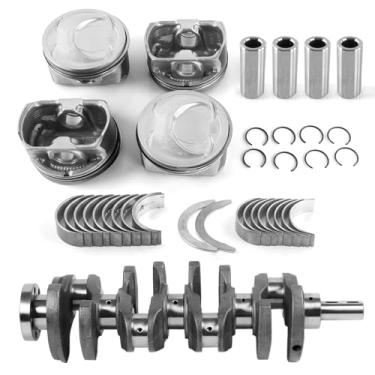 Imagem de INGKAN Cambota de motor G4KJ 2.4 com pistão serve para Hyundai Santa Fe/Sonata/Tucson, Kia Optima/Sorento 2.4L DOHC OE G4KJ 23111-2G200 23040-2G500 23410-2G500 2102025120