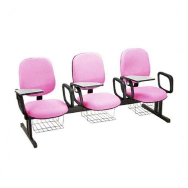 Imagem de Cadeira Em Longarina Para Escolas Linha Uno Rosa - DESIGN OFFICE MÓVEI