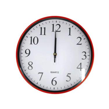 Imagem de Relógio de Parede Redondo 30cm Vermelho N239576-3 - Quanhe