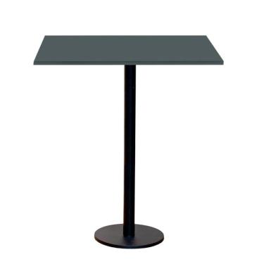 Imagem de Mesa Pisa Beta Bistrô Fratini 107,50cm (a) Disco Redondo Preto Tampo Mdp Quadrado Grafito 60cm (l)