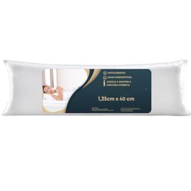 Imagem de Travesseiro De Corpo Antialérgico Gigante Com Zíper 1,35m x 40cm 300 Fios Fibra Siliconada