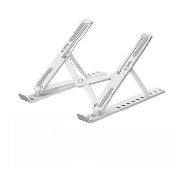 Imagem de Suporte Base Ergonômica de Alumínio Metálico para Notebook, Tablet e Dobrável(Prateado,Alumínio)