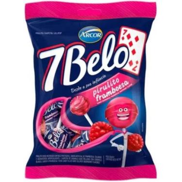 Imagem de Pirulito 7 Belo Framboesa Pacote 500g Arcor - sete belo